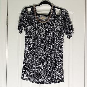 Michael Michael Kors Bare Shoulder Top w/Chain Neckline
